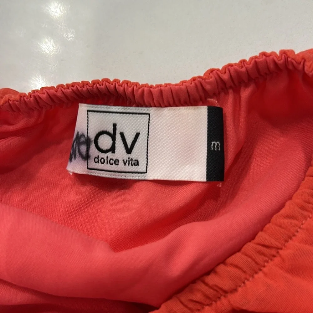 Dolce Vita‎ Orange Cut Out Back High Low Sheer Lined Dress. Size M